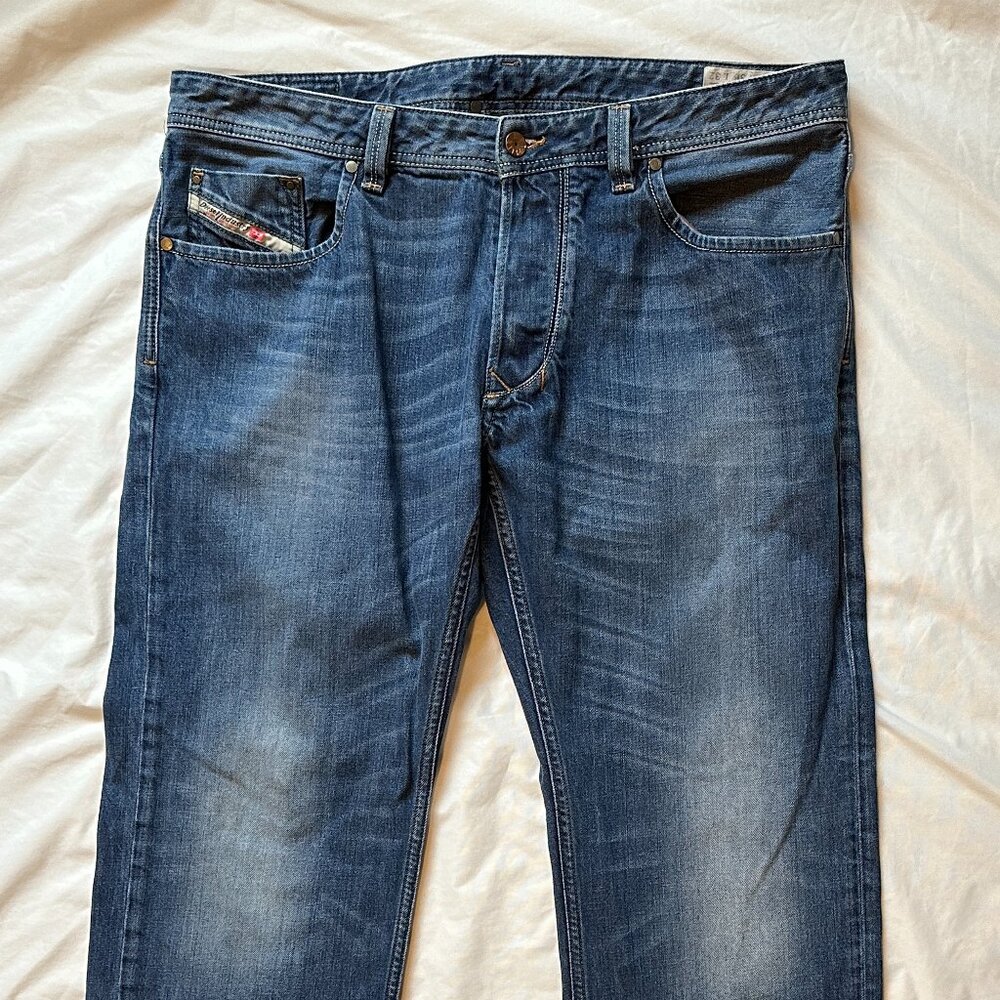 Diesel Larkee  Regular Straight Jeans Mens 36x32 (36x31) Blue Denim Pants 0801Z